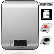 Monzana® Küchenwaage Haushaltswaage Briefwaage Digitalwaage Edelstahl 8 kg/1g