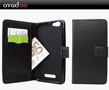 avadoo® Cubot Dinosaur Flip Case Cover Tasche Leder in Schwarz Dualnaht Cover Hü