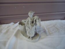 Petit statuette en biscuit paysanne avec cheval