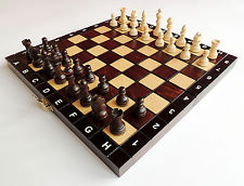 BRAND NEW HANDMADE TRAVEL WOODEN CHESS SET 27cm x 27cm FREE SHIPPING IN EUROPE