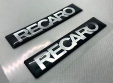 2 pcs. RECARO badge logo stickers. Domed 3D Stickers/Decals.