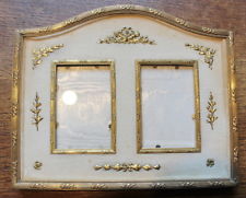 CADRE PORTE PHOTO ANCIEN EN BRONZE ( L 24 cm H 19.5 cm 2 VUES L 6 cm H 9 cm )