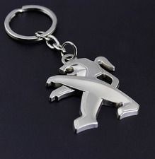☆ PORTE CLE keychain  LOGO EMBLÈME PEUGEOT 3D METAL CHROME NEUF ☆