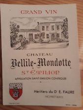 Etiquette de vin château bellile mondote saint emilion