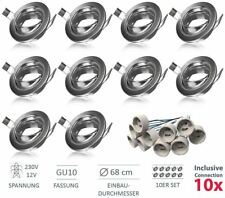 10 LED Einbaustrahler Rahmen GU10 Set 230V Einbauspot Einbaurahmen Einbauleuchte