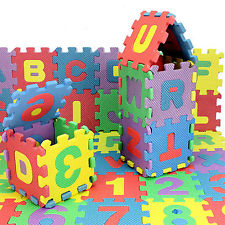 36Pcs Mousse EVA Bébé Enfant Puzzle Alphabet Numéros Blocs Tapis Éducatif Jouet