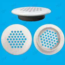 2x Roof Soffit Round Air Vents Eaves 48mm Grille 35mm Hole Push Fit Ventilation
