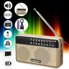 Portable FM Radio Stéréo Rechargeable USB TF Poche Affichage Numérique Bluetooth