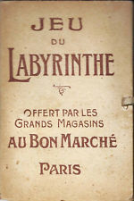 Jeu du labyrinthe magasin Au Bon Marché avec sa  toupie  vers 1900 Très bon état