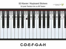 Klavier-, Piano-, Keyboard-, Noten- Aufkleber, C-D-E-F-G-A-H, 52 Stickers