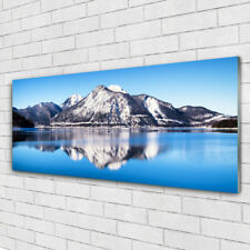 Tableau murale Impression sous verre 125x50 Paysage Lac Montagne