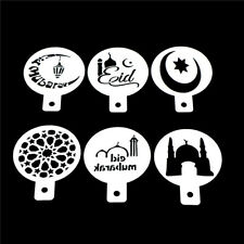 6pcs / set Ramadan Eid Mubarak lampe design Pochoirs café gâteau outil Modèle CW