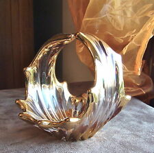 Jolie coupe en verre doré années 60 , 