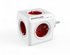 allocacoc PowerCube Original Rot, Reiseadapter & 5x Steckdose und Verteiler, 230