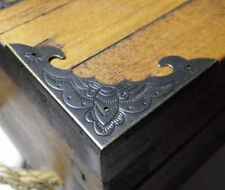 Pk of 4 Metal case corners antique bronze finish 58mm over straight D003