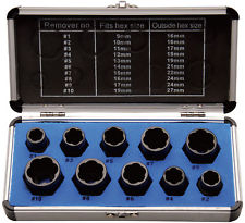 Coffret 10 extracteurs de têtes de vis boulons écrous douilles spéciales 3/8"
