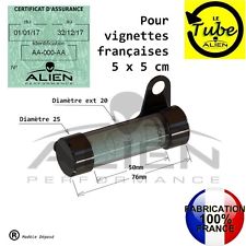 SUPPORT VIGNETTE PORTE ASSURANCE MOTO TUBE TOURNANT DIABOLO CYLINDRIQUE NOIR