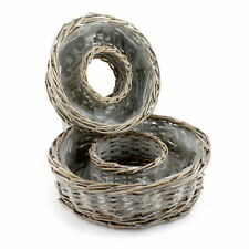 2er Set Pflanzringe klein 24/20cm, Weide, grau mit Folie !!!