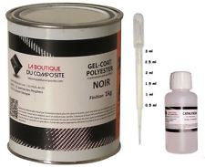 1kg. de GEL COAT POLYESTER ISO. NOIR + catalyseur & pipette.