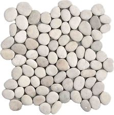 Sample White Pebble Natural Stone wall / floor tiles perfect for shower floors