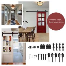 6.6Ft Rail Porte Coulissante Quincaillerie De Grange Kit Roller pour Portes