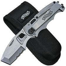 Walther CFK kleines Taschenmesser Vollmetall Klingenform Chisel mit Nylontui