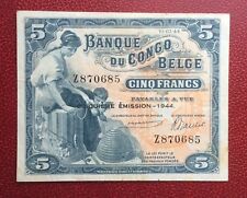 Congo Belge - Belgique - Très Joli Billet de 5 Francs du  10-03-1944