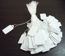 LOT 100 CARTES ETIQUETTES BLANCHES prix avec fil 24x15mm EMBALLAGE PERLES BIJOUX