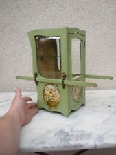 RARE CHAISE A PORTEURS MINIATURE VITRINE FIN XIX ème MEDAILLON PUTTI ANGELOTS
