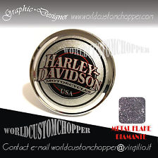 1 ADESIVO DECAL STICKERS TAPPO BENZINA HARLEY DAVIDSON A COLORI METAL FLAKE 