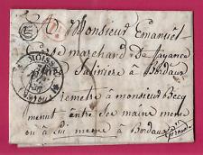 CAD TYPE 12 MOISSAC TARN ET GARONNE OR DE MALAUSE 1836 BORDEAUX LETTRE COVER