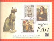 bloc 1999 france chefs d oeuvre de l art philexfrance cachet rond 2018 + gomme