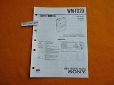 SERVICE MANUAL SONY WM FX20 english Anleitung hifi Schaltplan