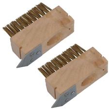 2 X Patio Drive Block Paving Wire Head Brush Metal Rake Out Spike Grout