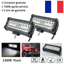 2x 120W 7" Cree Rampe LED Phares longue portée Barre de led 4x4 Offroad Tractor