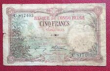 Congo Belge - Belgique - Rare Billet de 5 Francs  STANLEYVILLE du 4-7-1926