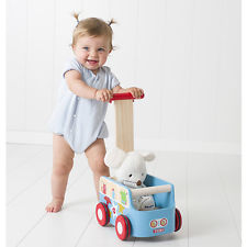 Pousseur porteur pou bébé en bois Natural Van NEUF