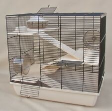 Hamsterkäfig, Rattenkäfig, Nagerkäfig XXL HOLZAUSSTATTUNG" REX 3 "Zubehör beige