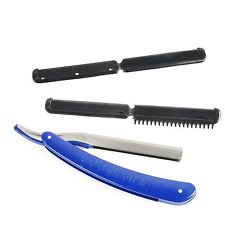 1x Pro Rasoir Coupe Straight Choux pour Barbier Lames de Rasage Salon Outil Bleu