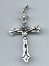 Pendentif croix Jésus Christ couleur argentée 4 cm