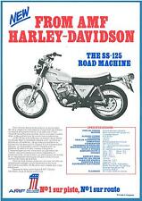 ORIGINAL Prospectus Publicitaire AMF HARLEY DAVIDSON 125 SS Catalogue Français 