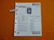 SERVICE MANUAL SONY WM FX13 english Anleitung hifi Schaltplan