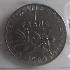 1 franc semeuse 1962 : TB : pièce de monnaie française