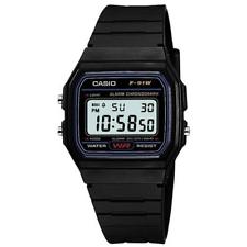Orologio CASIO F-91W Uomo Donna Unisex VINTAGE Silicone Nero Classico Sveglia DD
