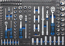 Module de servante d'atelier - clés à cliquet + douilles 192 pièces 1/4-3/8-1/2