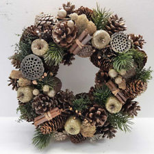Christmas Door Wreath Ring Natural Cones Berries Xmas home Memorial XMA 0397