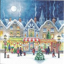 Lot de 4 Serviettes en papier Courses de Noël Decoupage Collage Decopatch