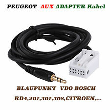 Peugeot AUX Adapter Kabel Cable Blaupunkt VDO Bosch RD4 ,207,307,308,407,Citroen