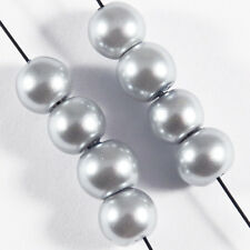 50 perles Nacrées 6mm Argenté verre de Bohème