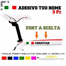 ADESIVO TUO NOME PERSONALIZZATO x3Pezzi TRICOLORE PER TUTTI I TIPI DI BICI MOTO